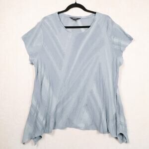 Simply Vera Wang Mint Green Textured Tee Size XXL Raw Edge Handkercheif Hem
